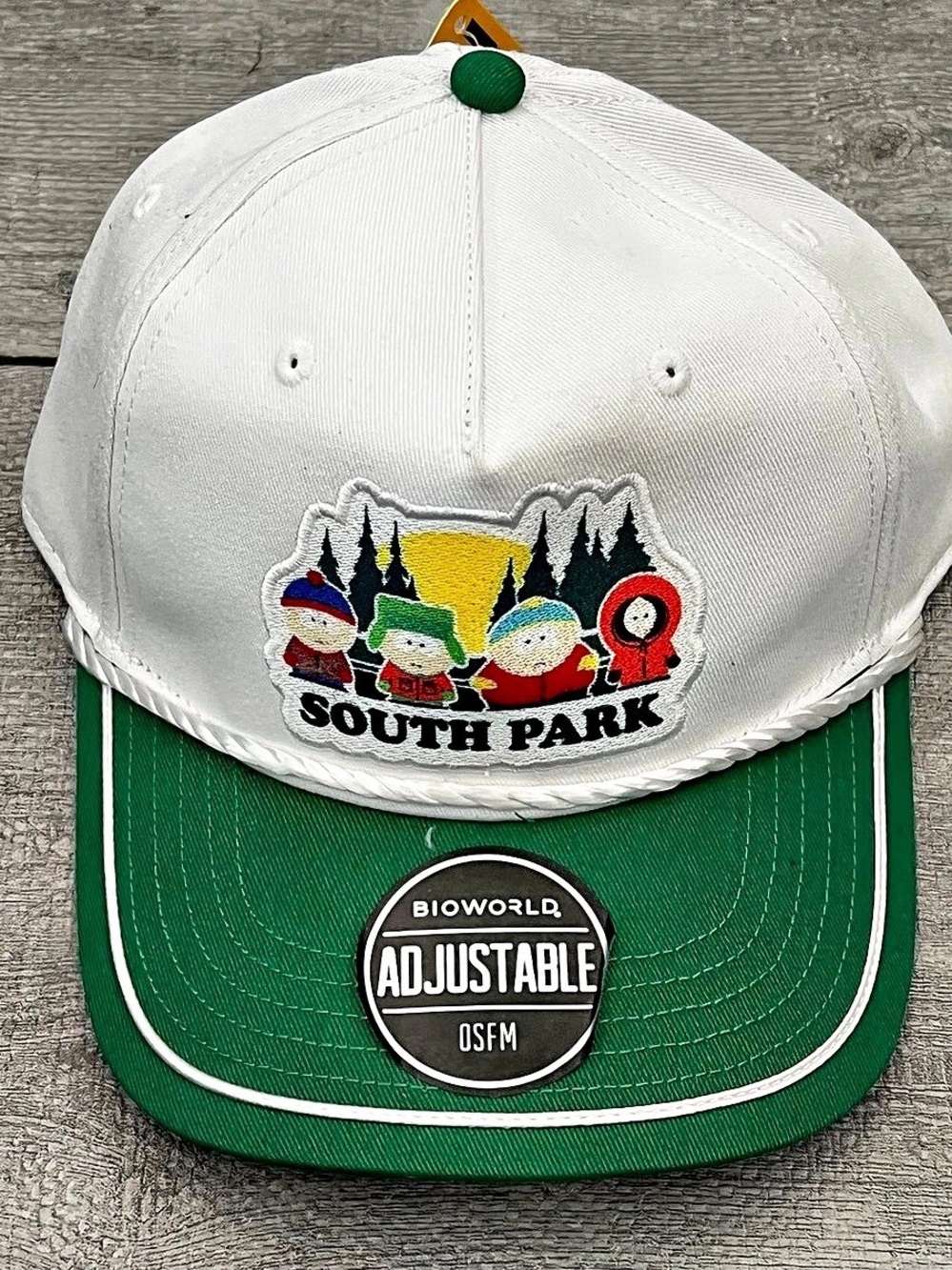 South Park Adjustable Hat Cap White/Green OSFM Original Television Collectible